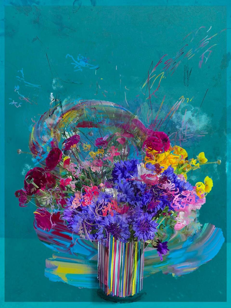 PC Flower Vase 001 by Petra Cortright, sold on Superrare platform