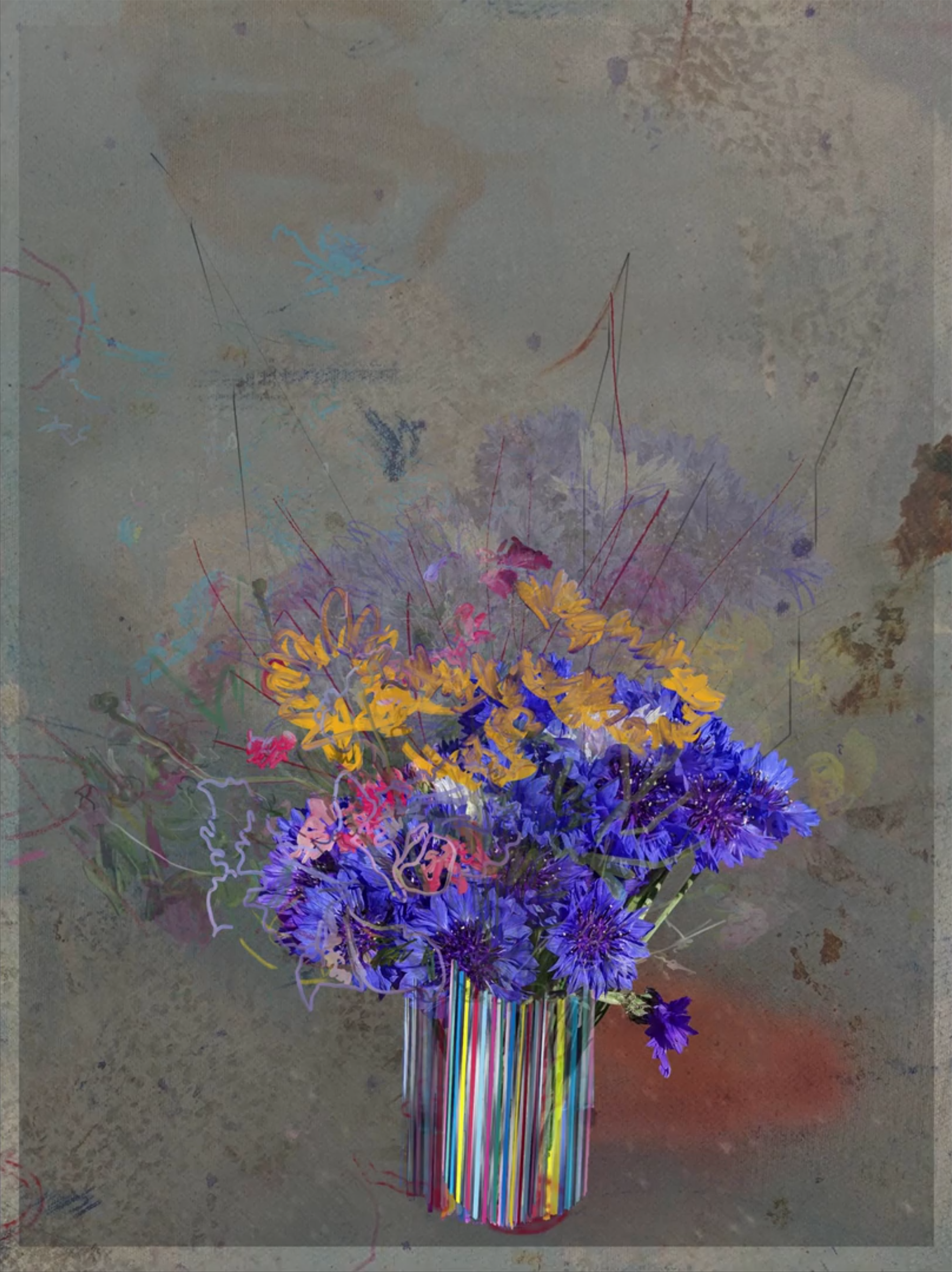  PC Flower Vase 001 by Petra Cortright, sold on Superrare platform