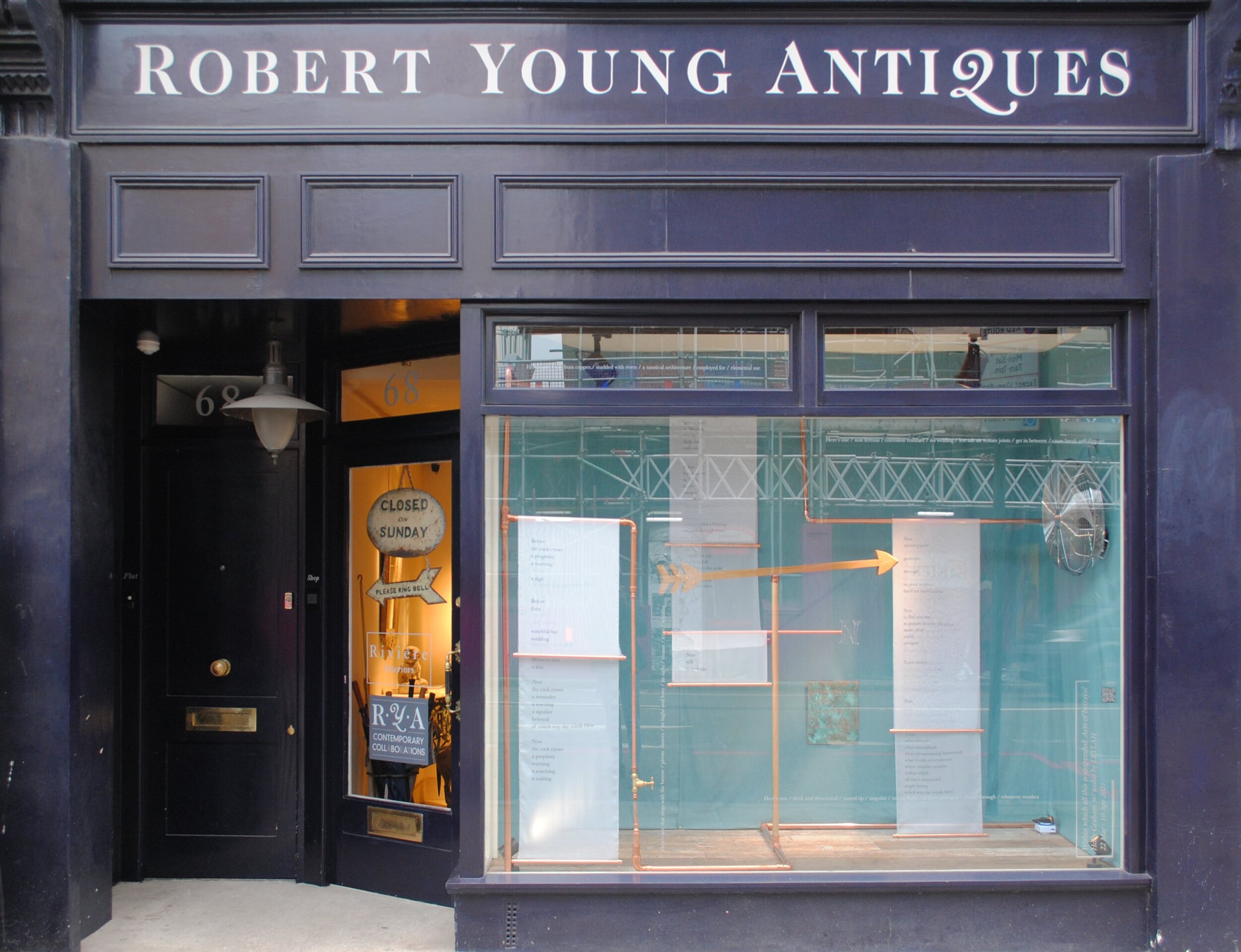 Holly Graham installation in T=Robert young Antiques ‘Contemporary Collaborations’