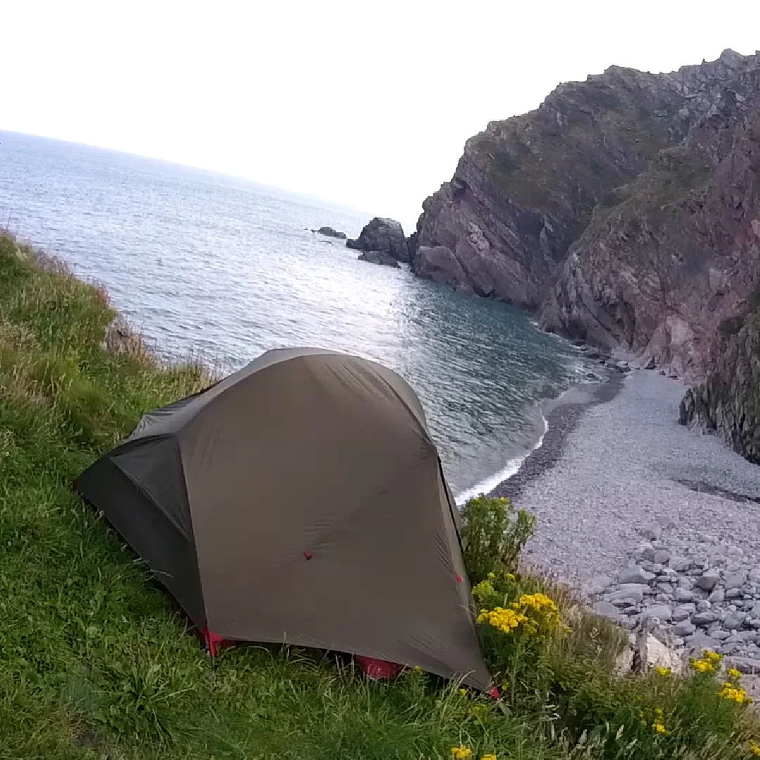 Wild Camping on the Edge of a Cliff