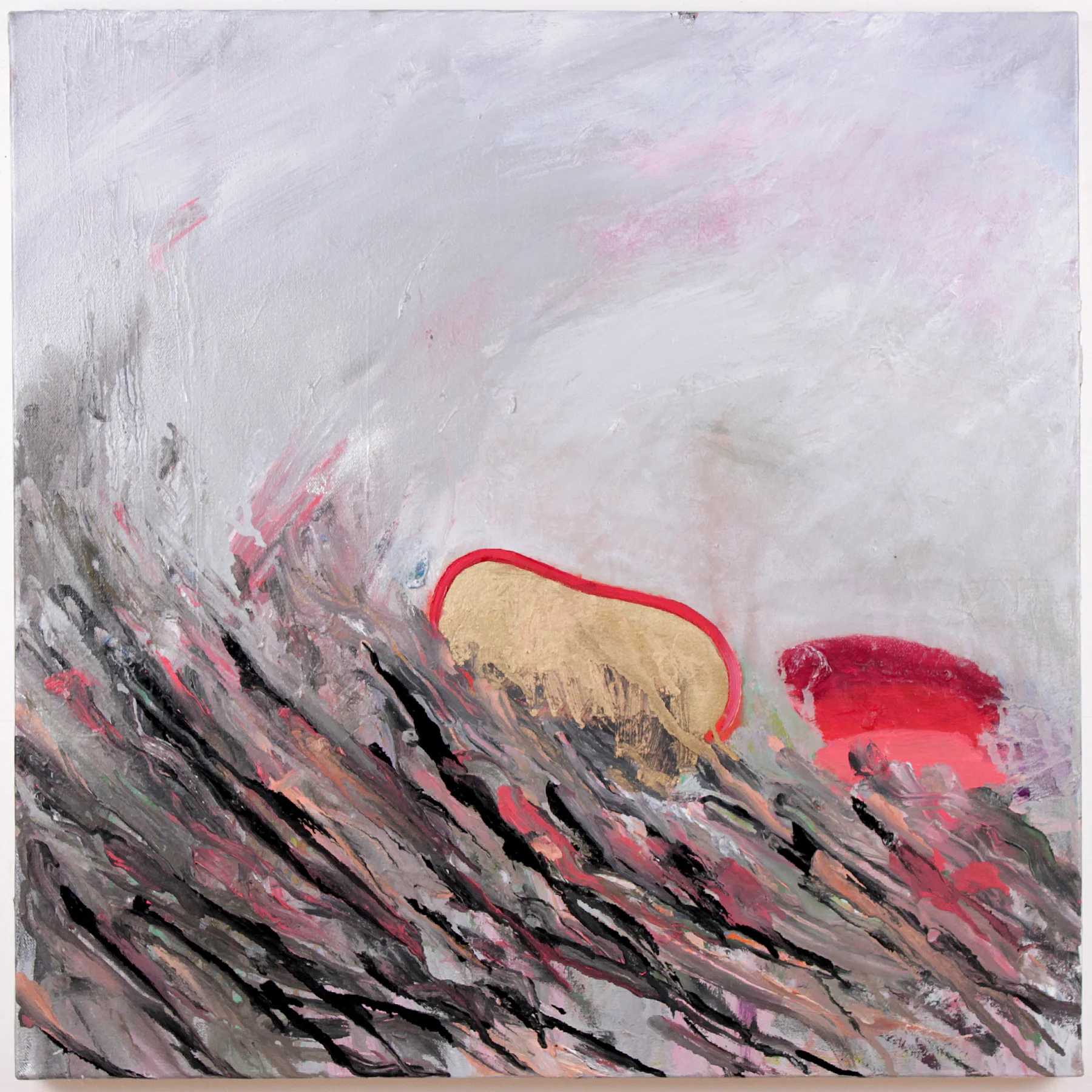 Circle of Fifths: A-flat , oil and metallic paint on canvas, 24 in x 24 in, 2012, private collection.