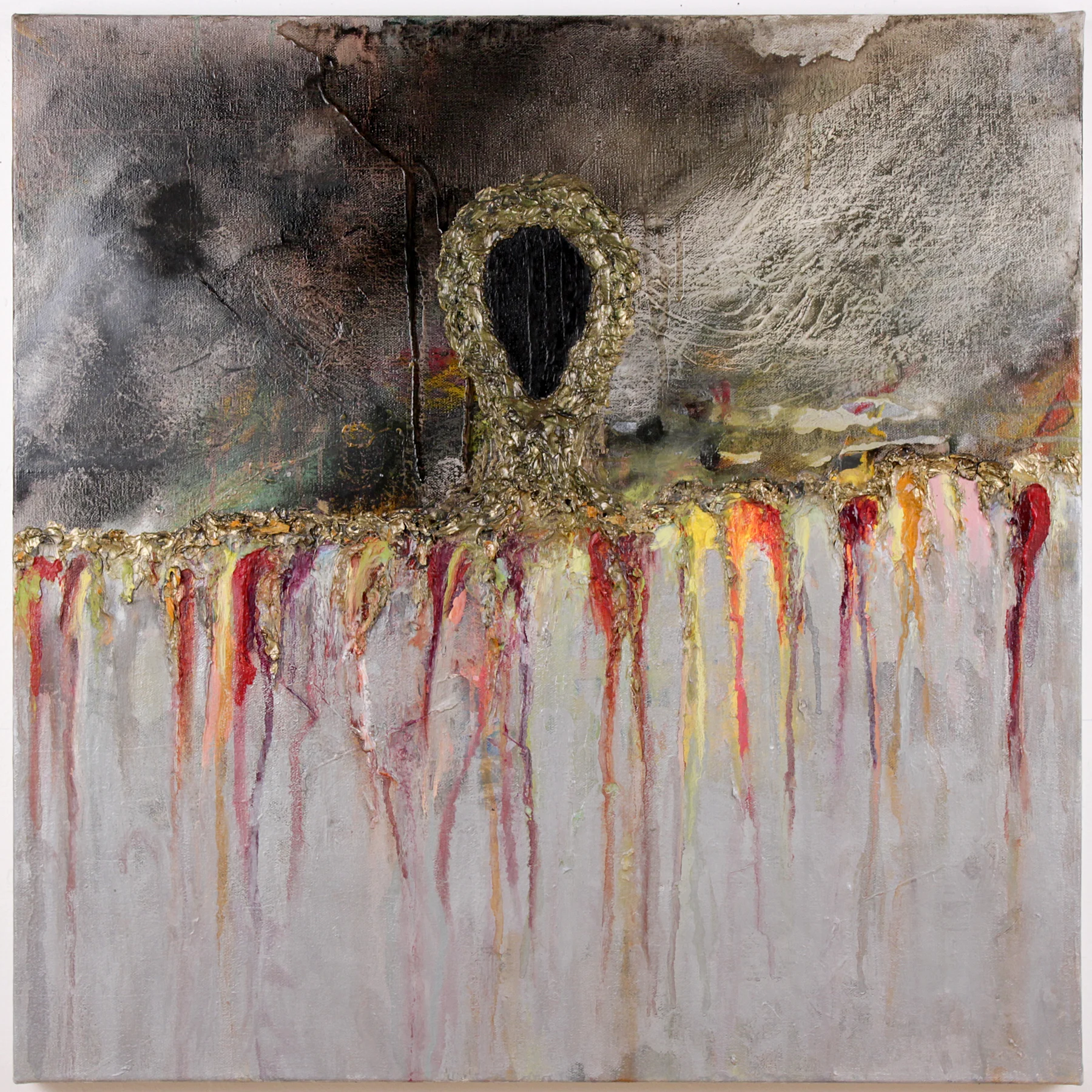 Circle of Fifths: E-flat , oil and metallic paint on canvas, 24 in x 24 in, 2012, private collection.