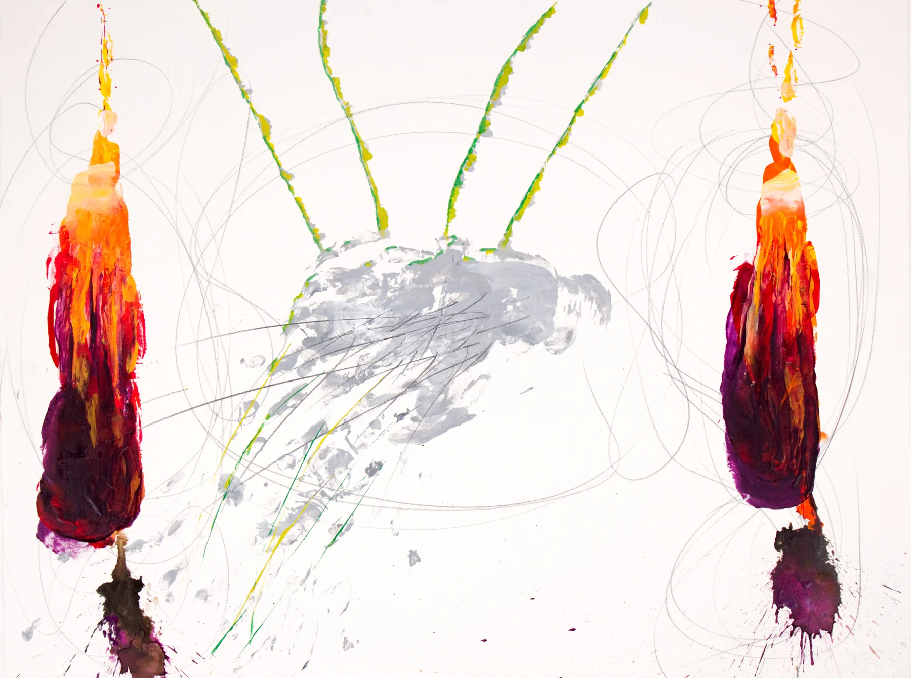 Untitled, acrylic and pencil on paper, 22 in x 30 in, 2015.