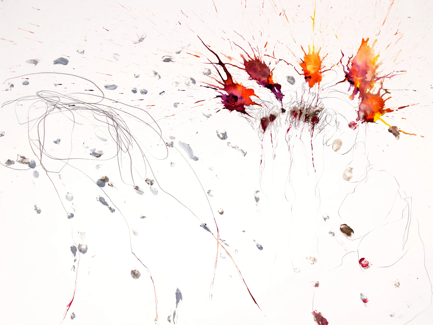 Untitled, acrylic and pencil on paper, 22 in x 30 in, 2015.