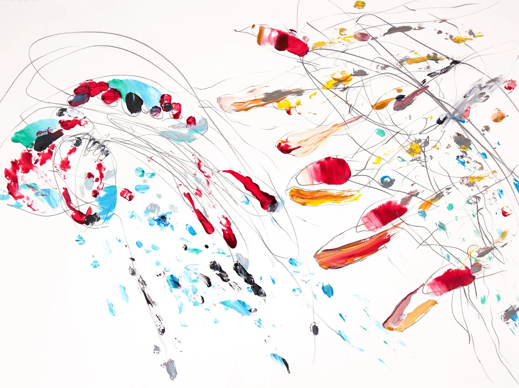 Untitled, acrylic and pencil on paper, 22 in x 30 in, 2015.