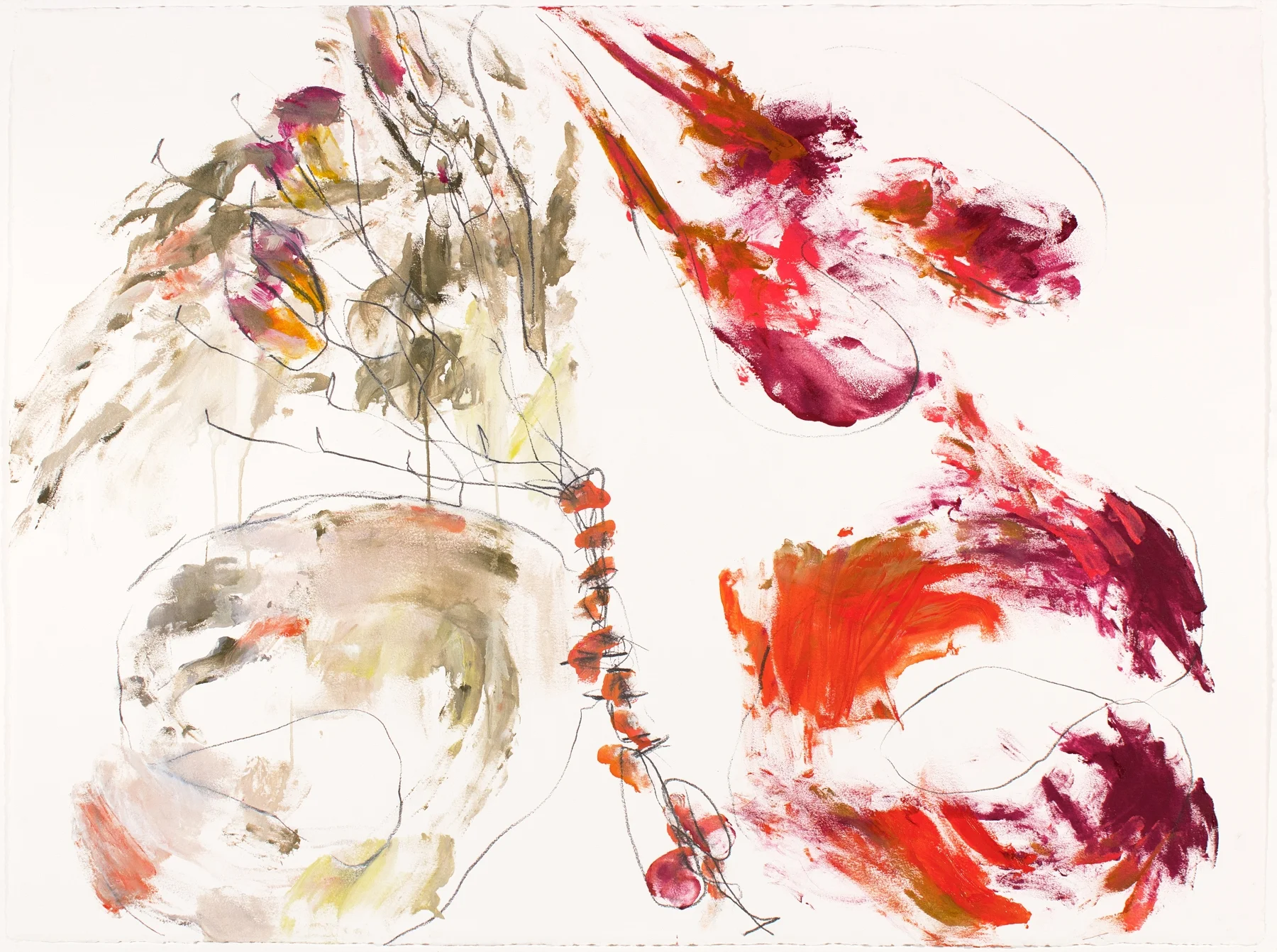 Untitled, oil and pencil on Arches Huile paper, 22 in x 30 in, 2018.