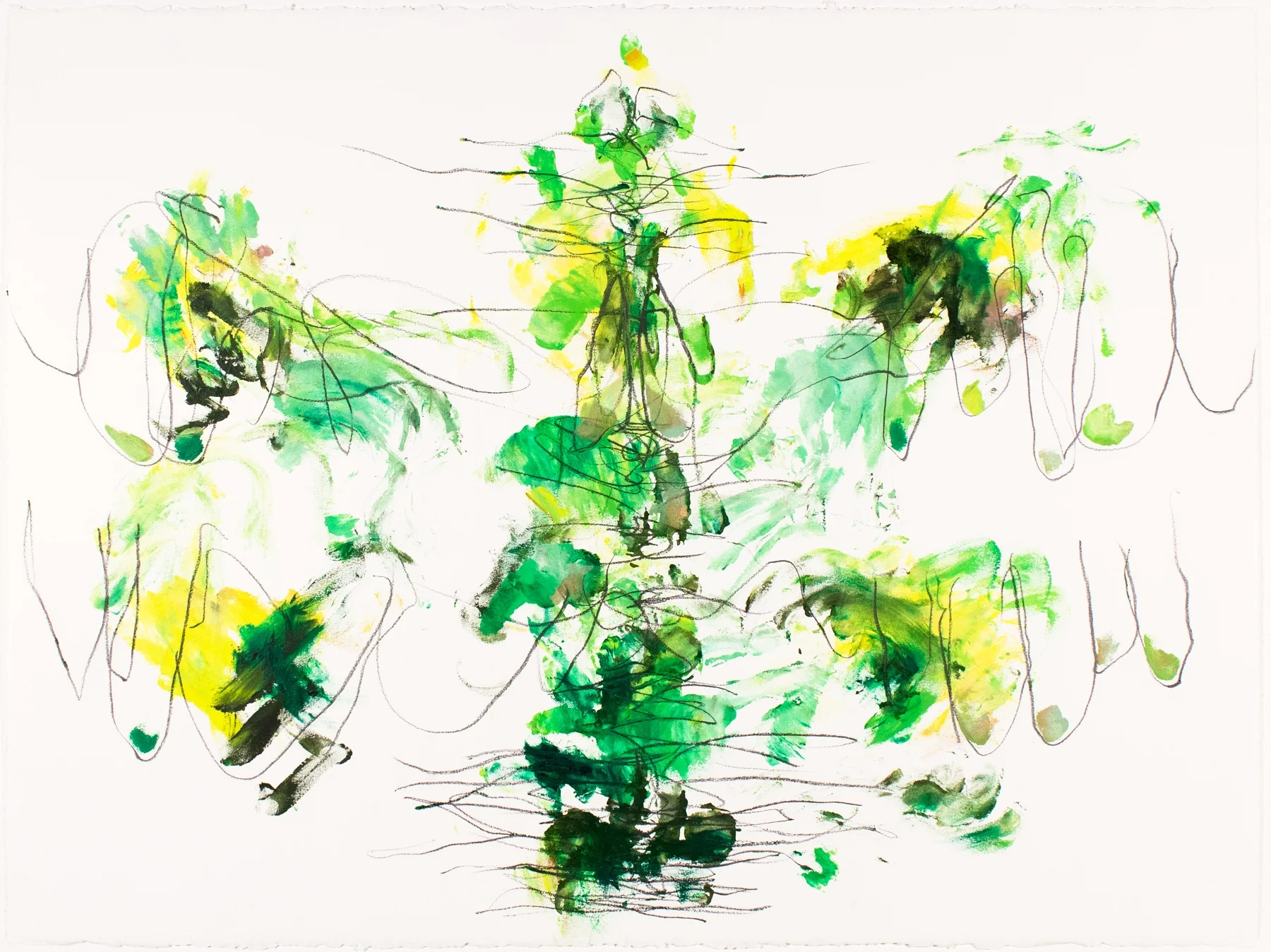 Untitled, oil and pencil on Arches Huile paper, 22 in x 30 in, 2017.