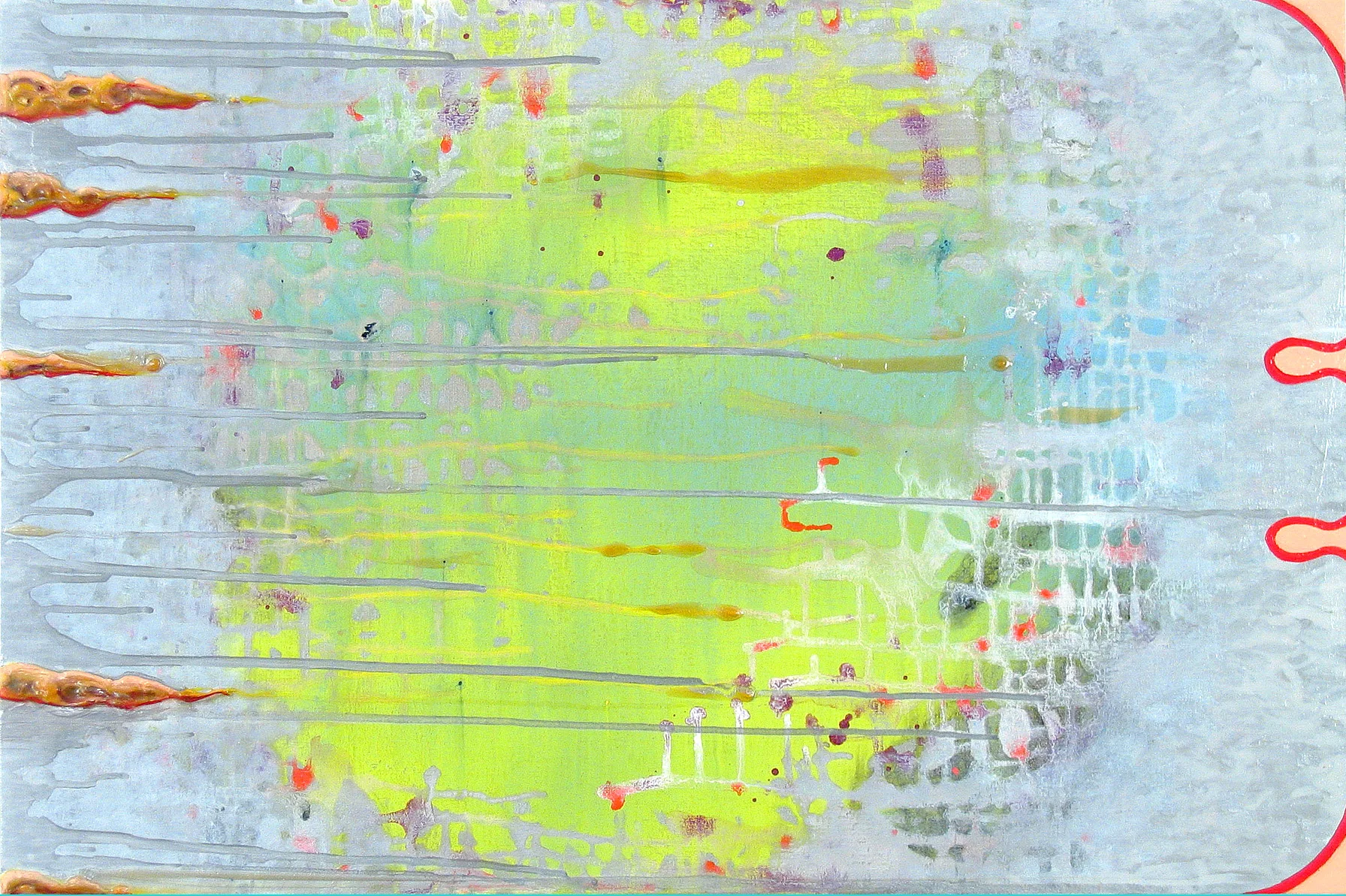 28 May , oil, acrylic and metallic paint on canvas, 20 in x 30 in, 2010. 