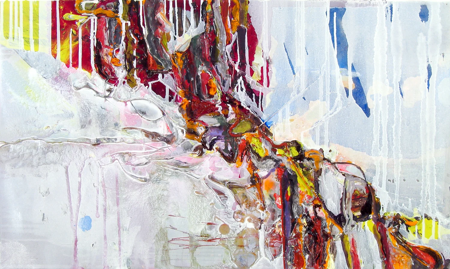 Groin , oil and mixed media on paper, mounted on panel, 18 in x 30 in, 2005. 