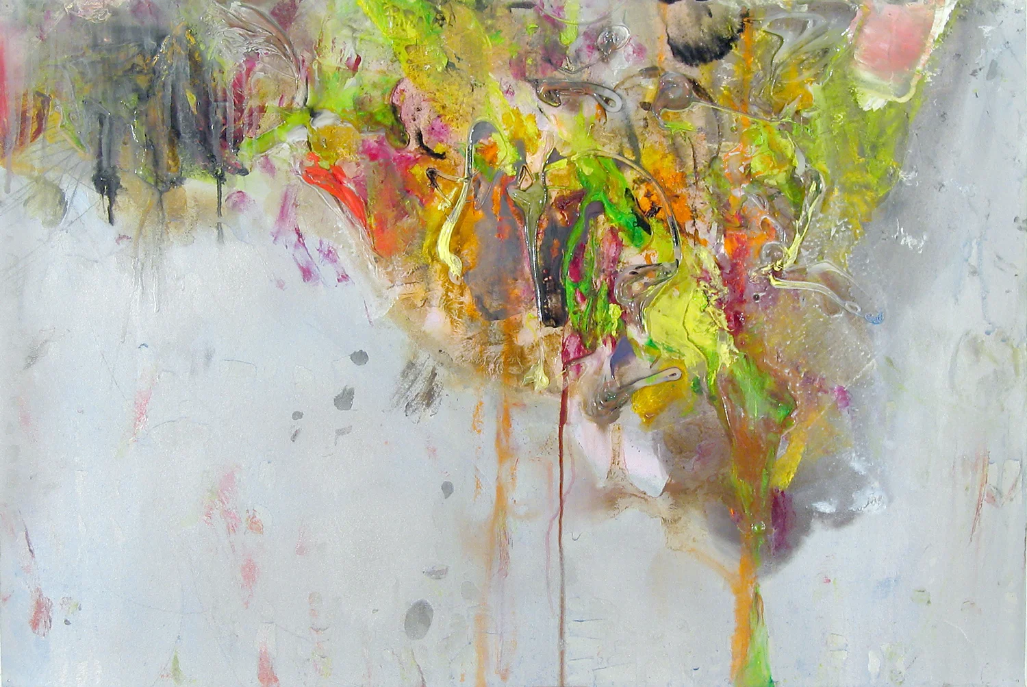 Slough , oil and mixed media on paper, mounted on panel, 18 in x 27 in, 2005, private collection.
