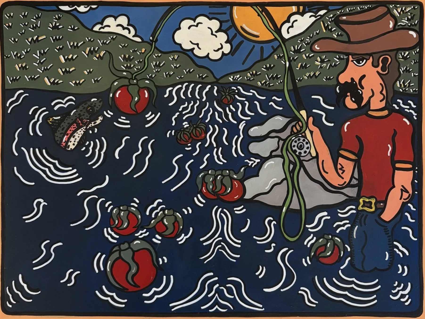 "Fisherman's Blues" 2026
(Acrylic on Panel, 12"x16")