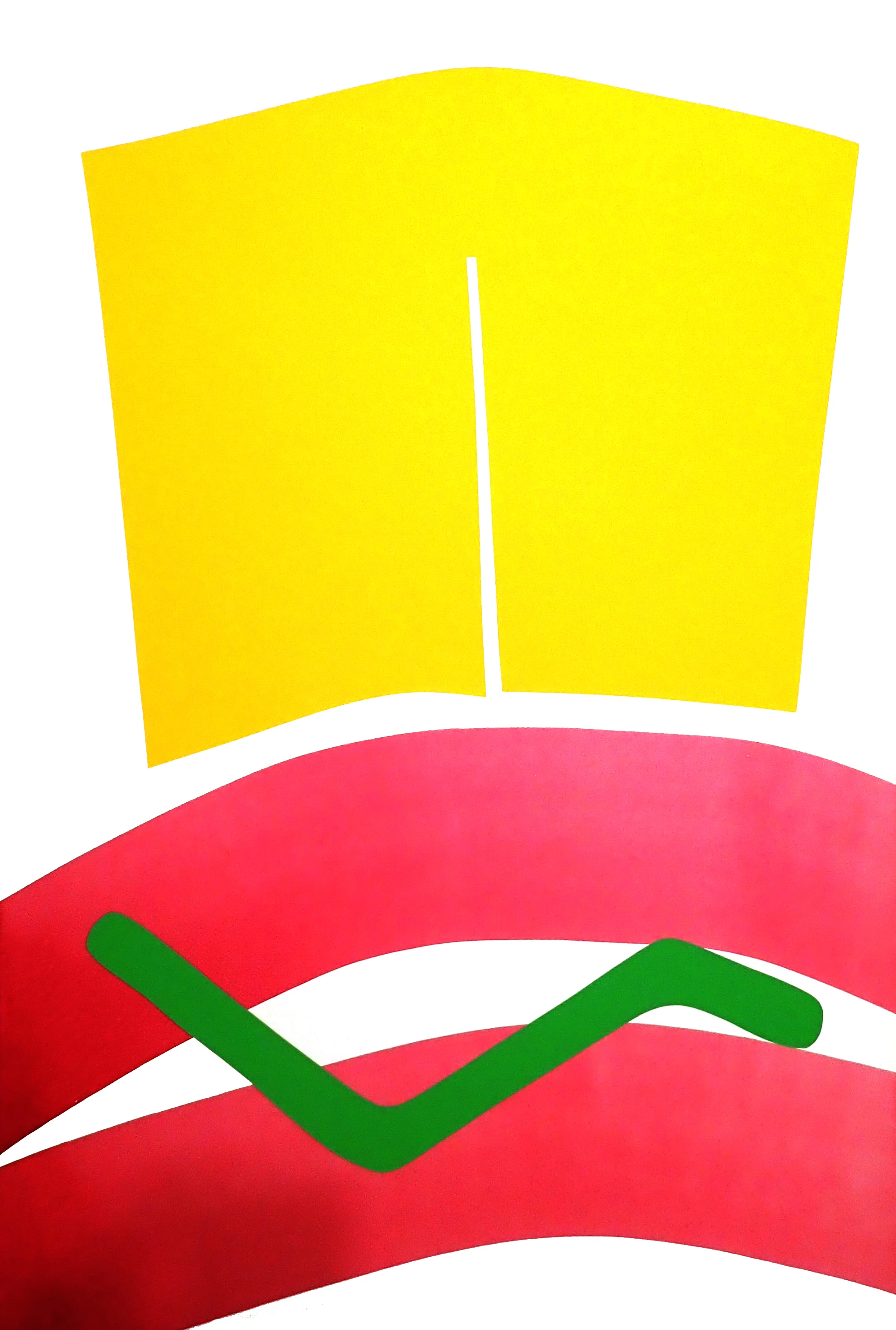 2 Magenta Lines with Split Yellow Block