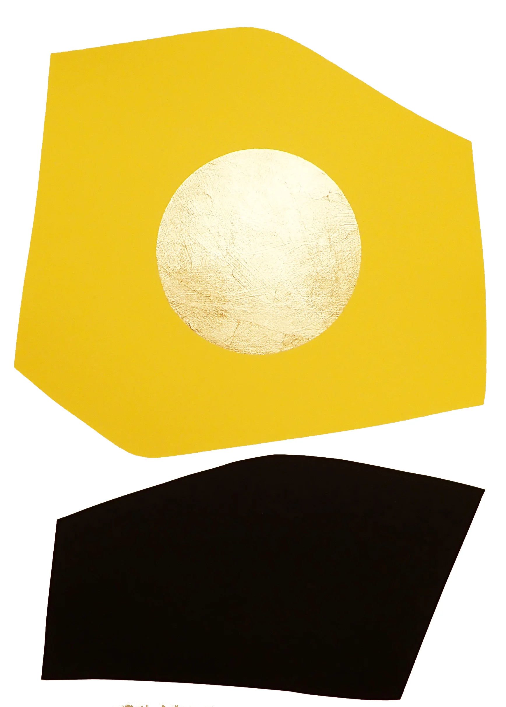 Yellow and Black Block with Gold Circle