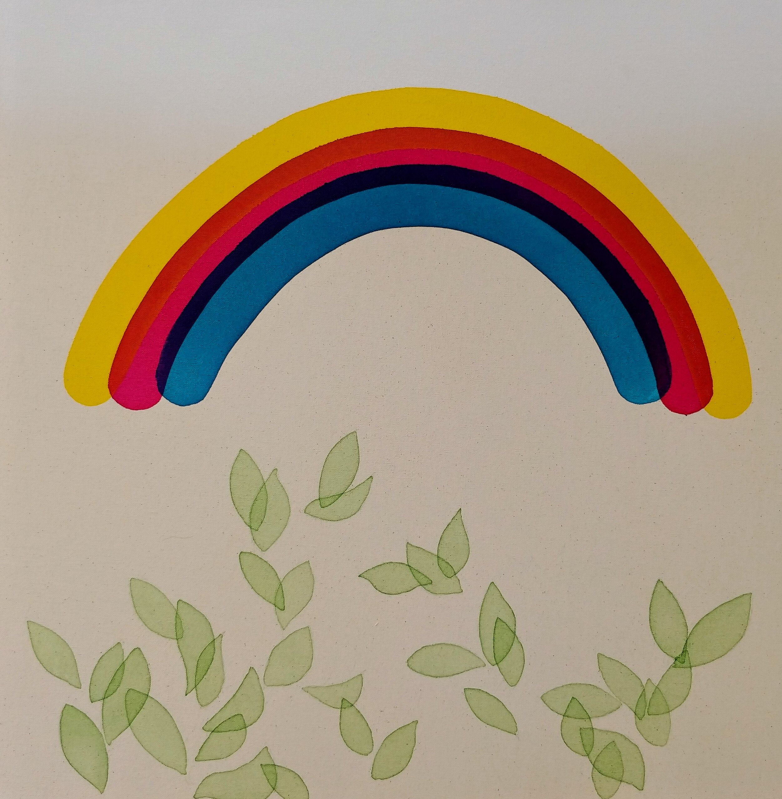 Garden with 3 color rainbow