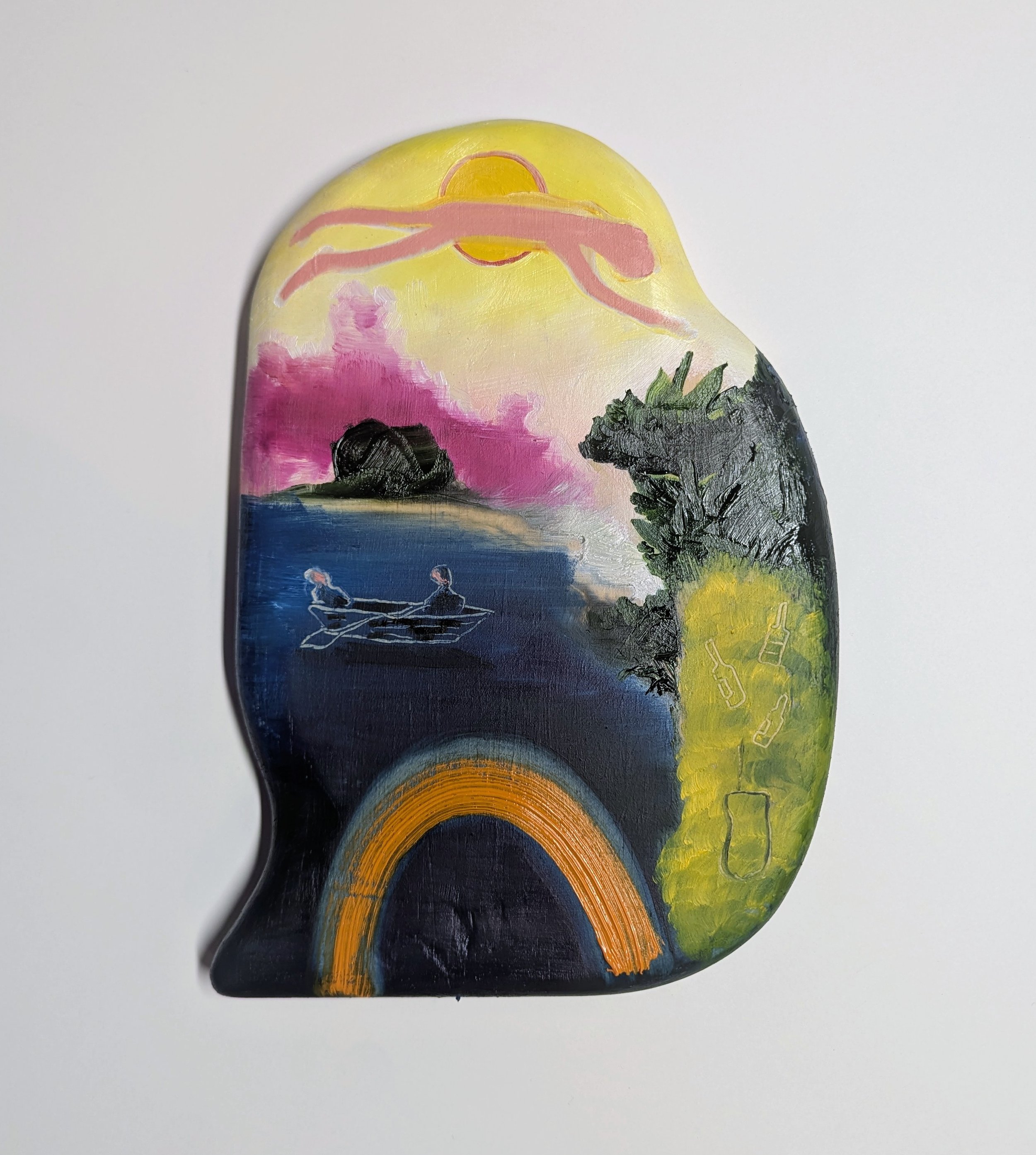 Two friends in a boat