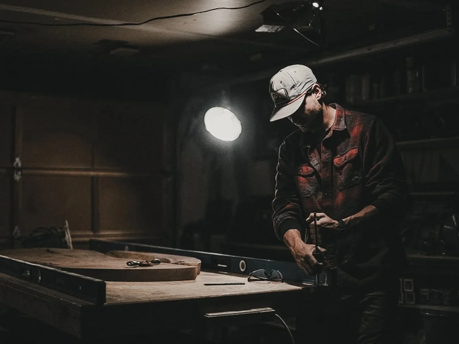 Woodworker in the Black Mountain Woods shop