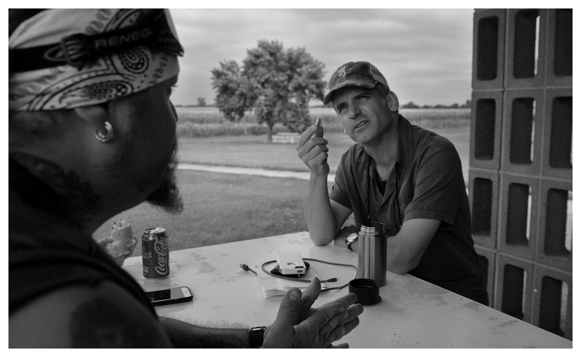 The DP and key grip discuss the finer things, like animal crackers