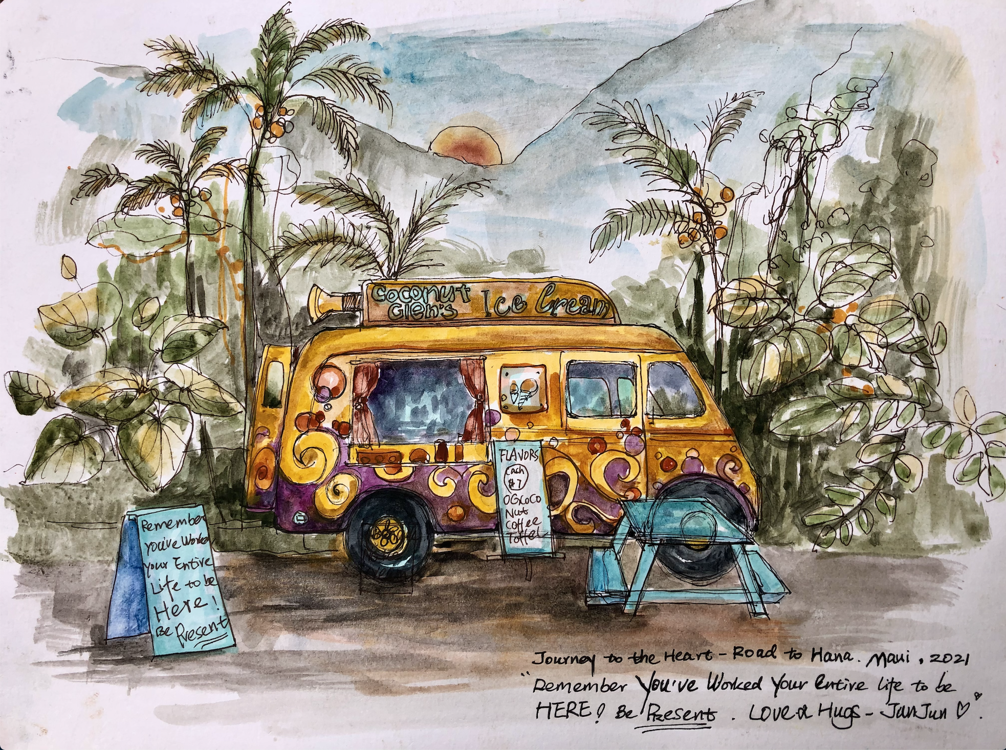 Road to Hana Maui, Watercolor on paper, 2021 (Copy)