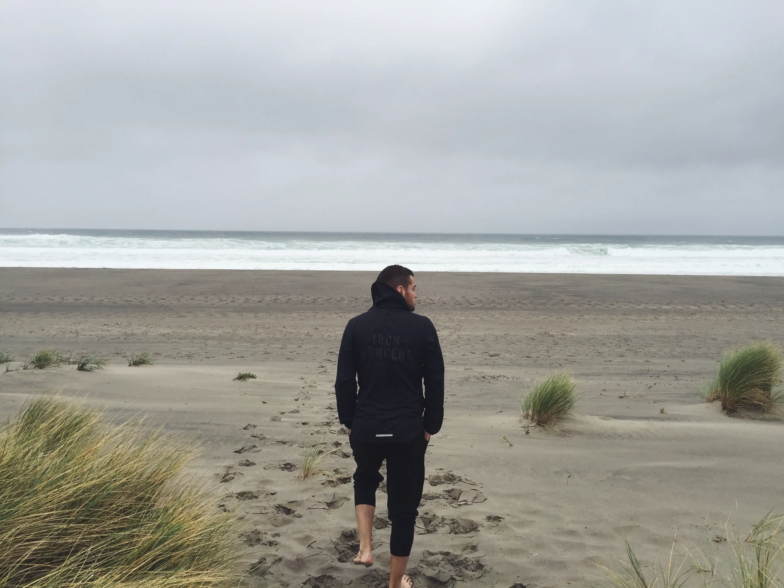 Walking onto Neskowin beach