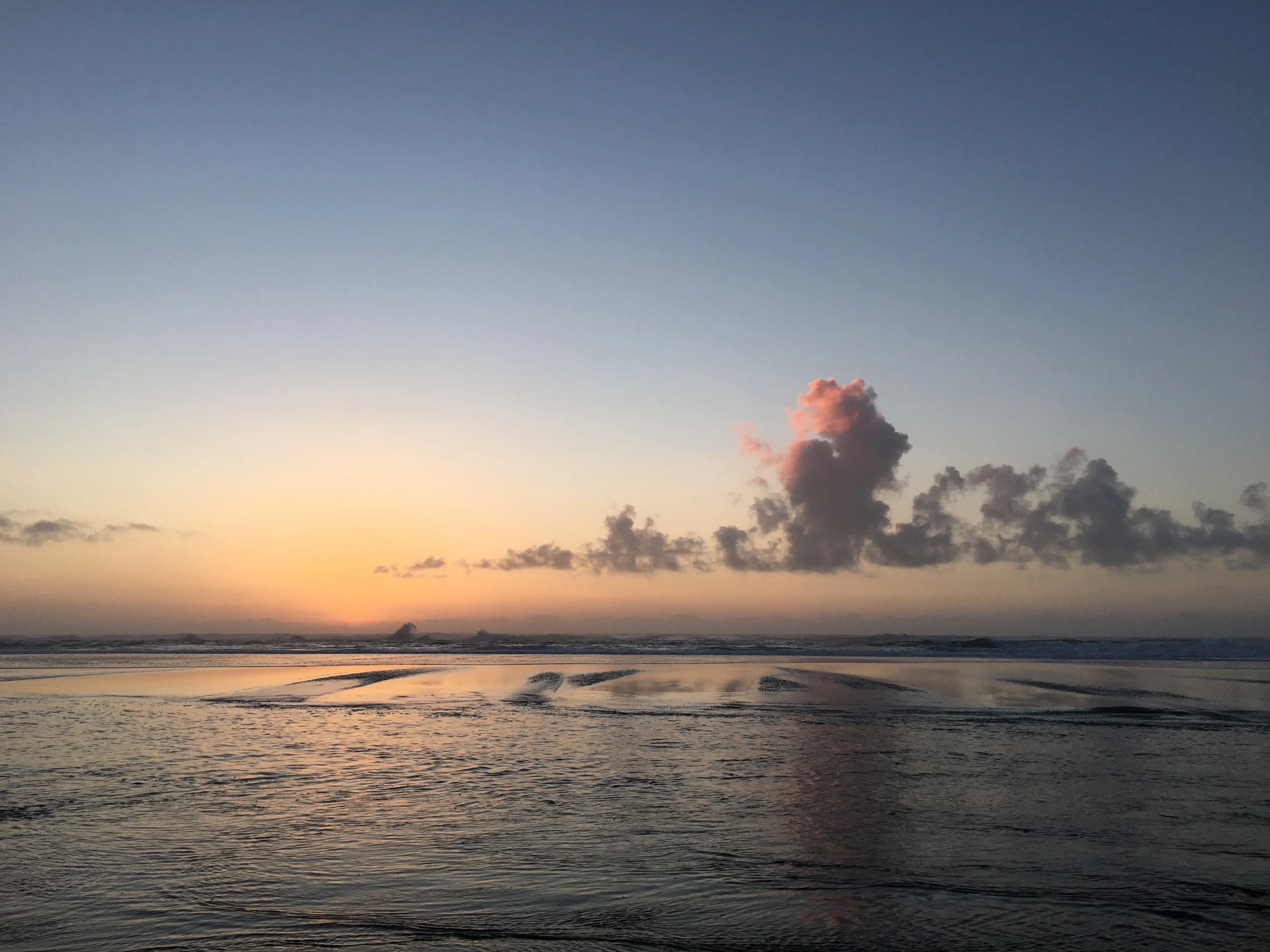 Neskowin beach at sunset