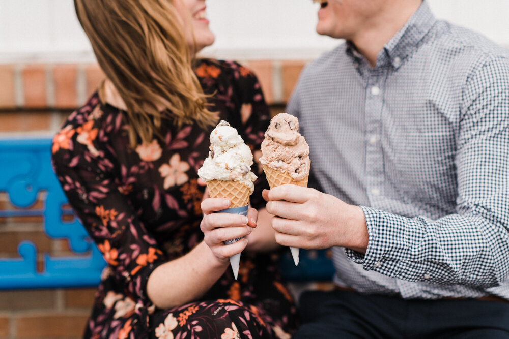 michael and christinas winter ice cream session at handels ice cream in youngstown ohio and poland forest in poland ohio photographed by youngstown wedding photographer mae b photo-3.jpg