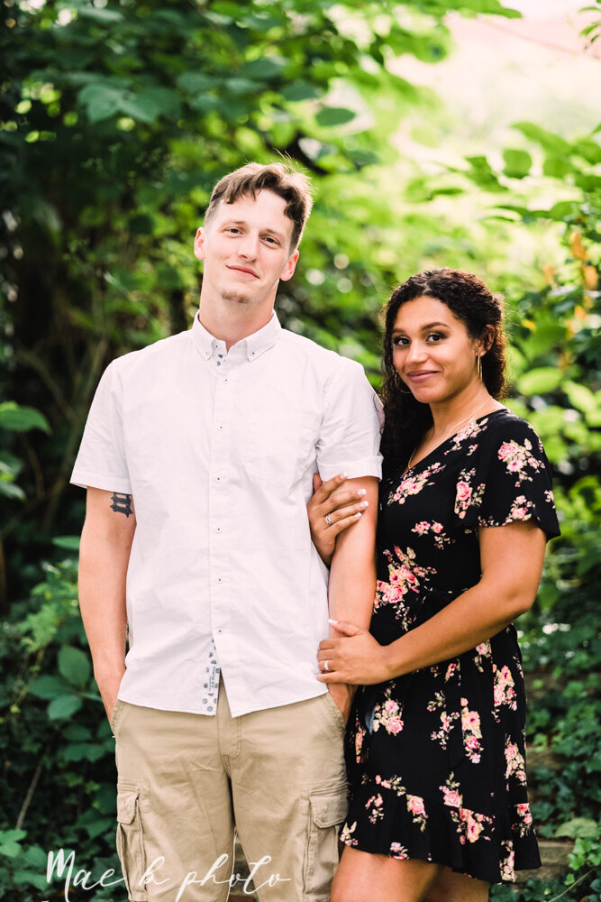 julia and george's summer woodsy engagement session at poland forest and poland library in poland ohio photographed by youngstown wedding photographer mae b photo-12.jpg