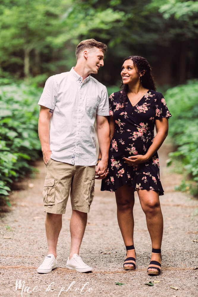 julia and george's summer woodsy engagement session at poland forest and poland library in poland ohio photographed by youngstown wedding photographer mae b photo-4.jpg