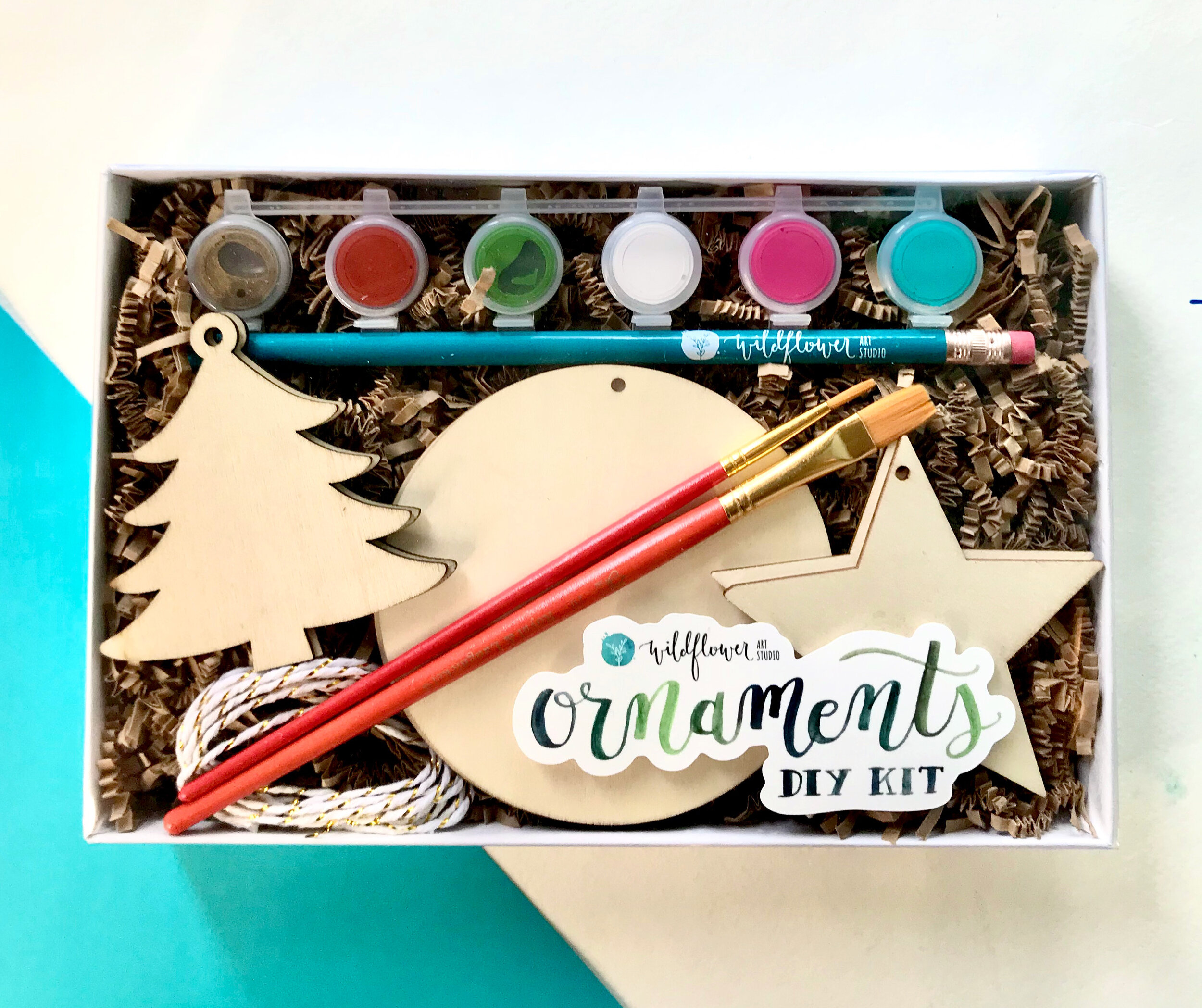 diy ornament kit, diy ornaments, art kit, holiday craft kit, art kit for kids, handmade holiday gift ideas, painting set for adults, gifts for her,