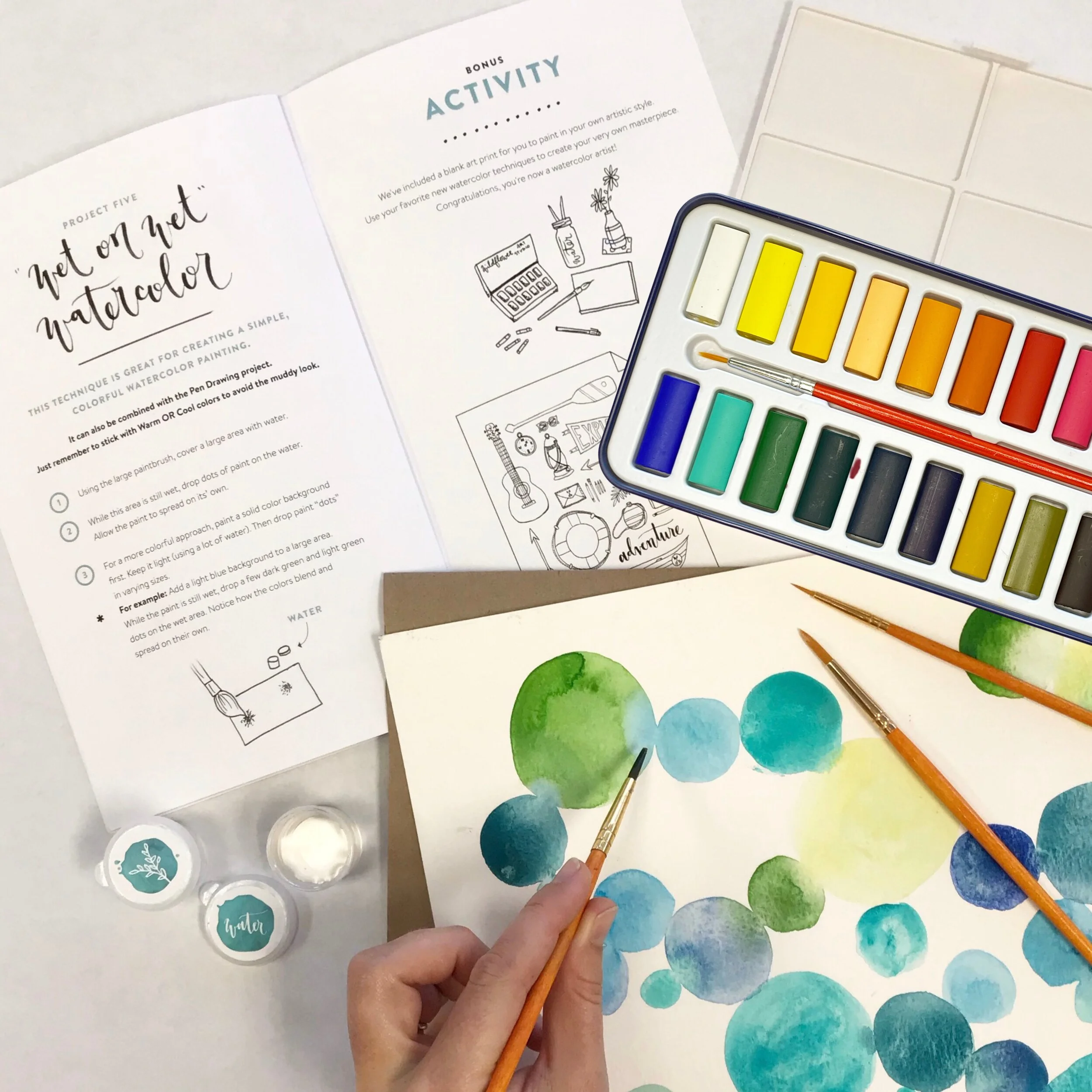 watercolor kit, diy art kit, craft kit for adults, painting kit, art kit for kids