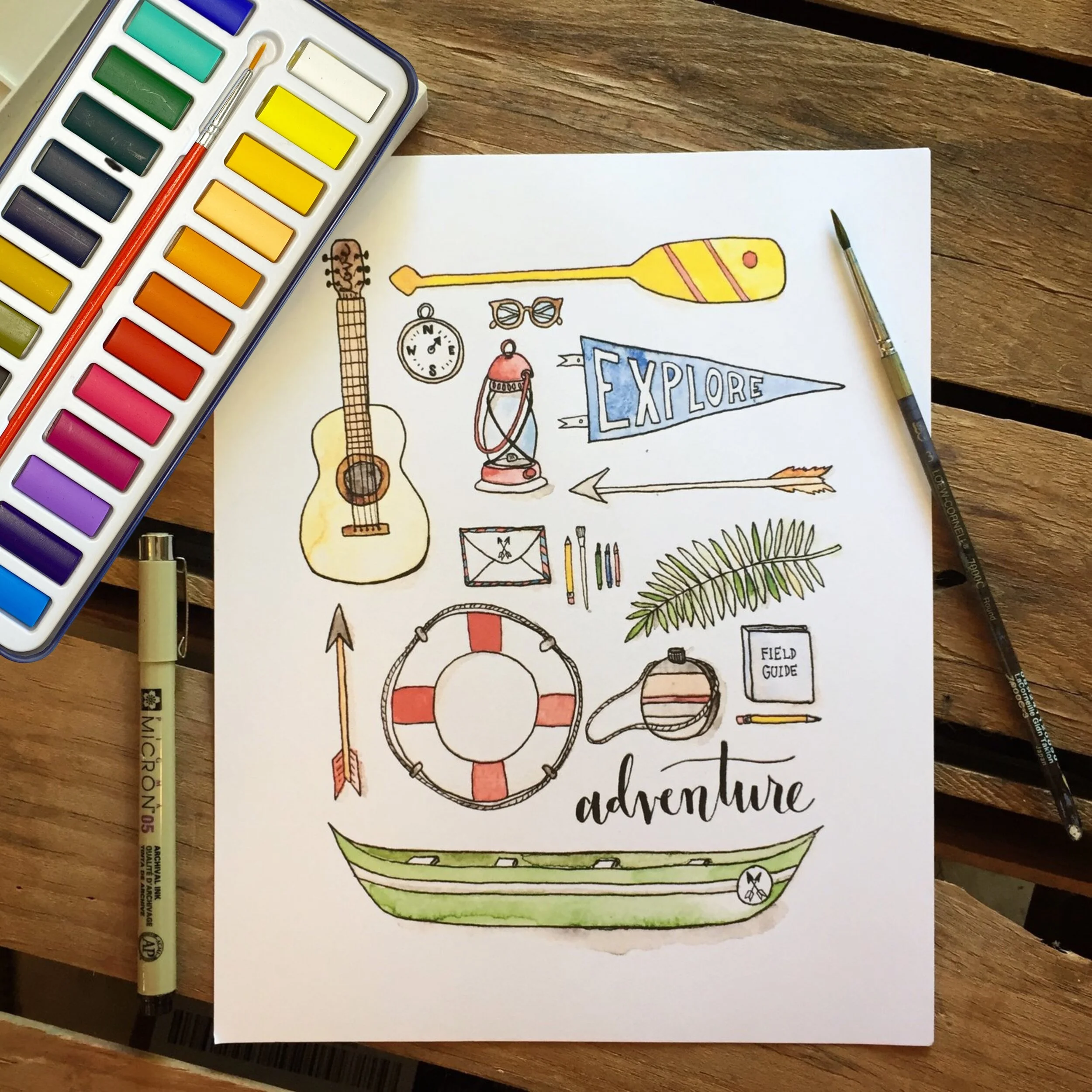 watercolor kit, diy art kit, craft kit for adults, painting kit, art kit for kids