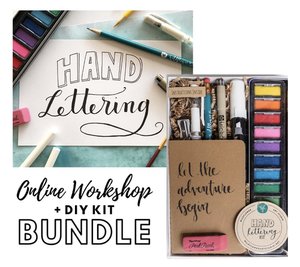  Wildflower Art Studio Hand Lettering Kit - Beginning Hand Lettering  Set with Instructional Booklet and 4 Practice Alphabets - DIY Hand Lettering  for Beginners : Arts, Crafts & Sewing