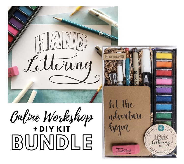 Online Workshop + Hand Lettering Kit • BUNDLE — Wildflower Art Studio