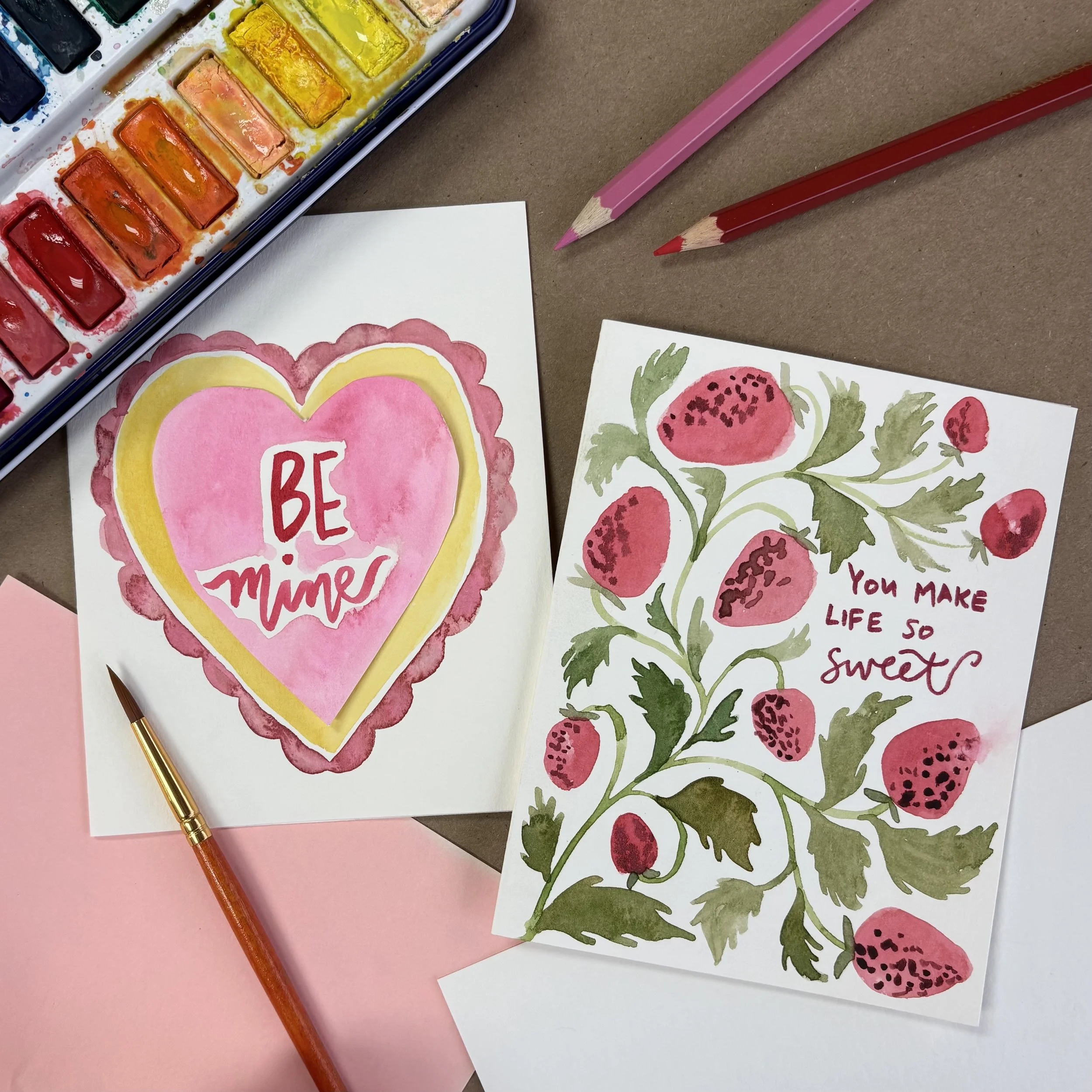 Beginning Watercolor: Valentine Cards • Feb 14 - 3:00-4:30pm