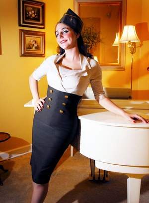 pinup couture military secretary dress