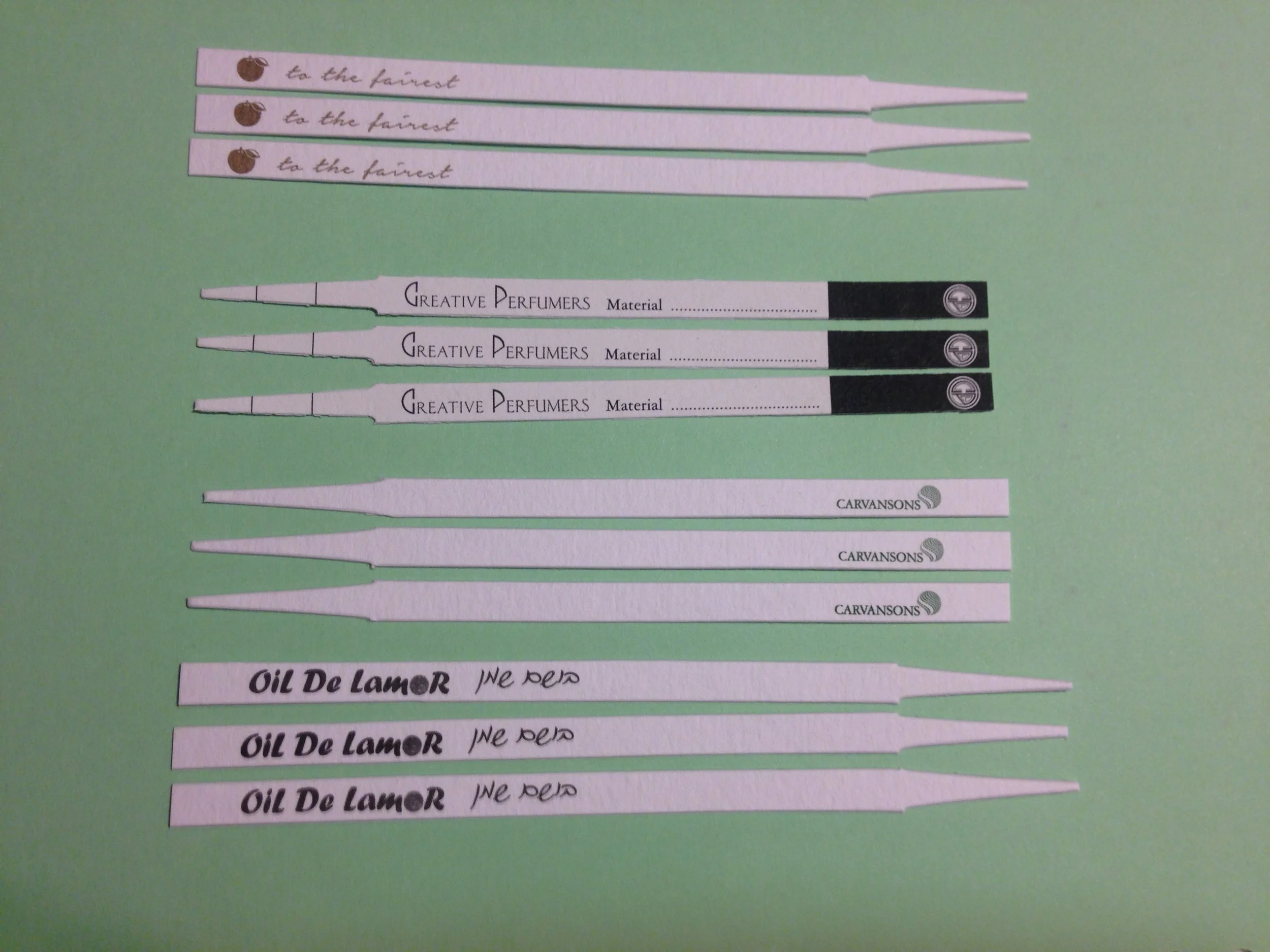 Working on Printed Smelling Strips for a Customer, LS Materials a Smelling Strip Company