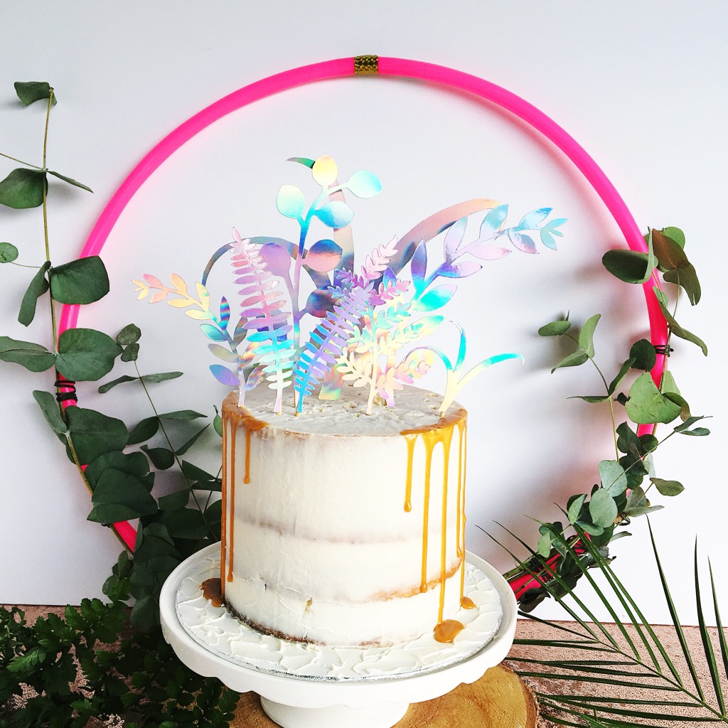 holographic cake topper