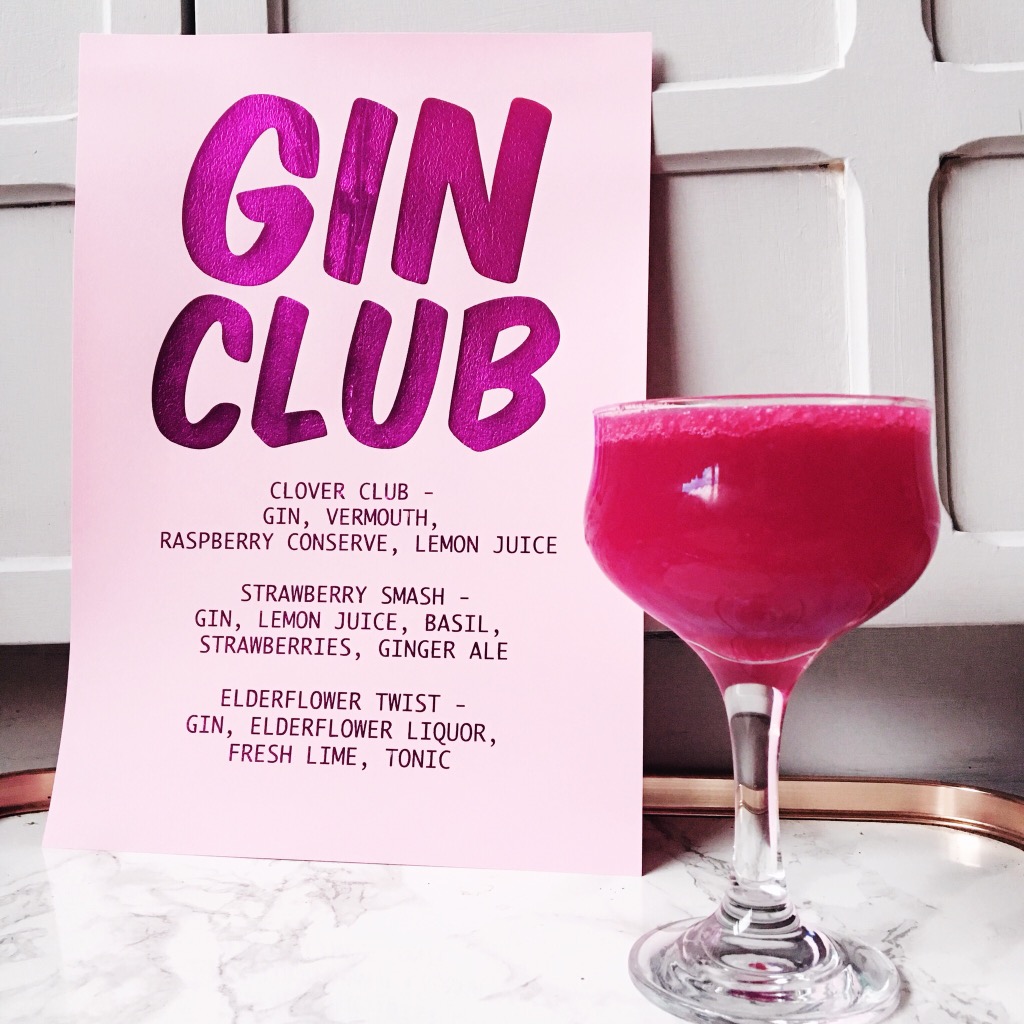 pink wedding menu