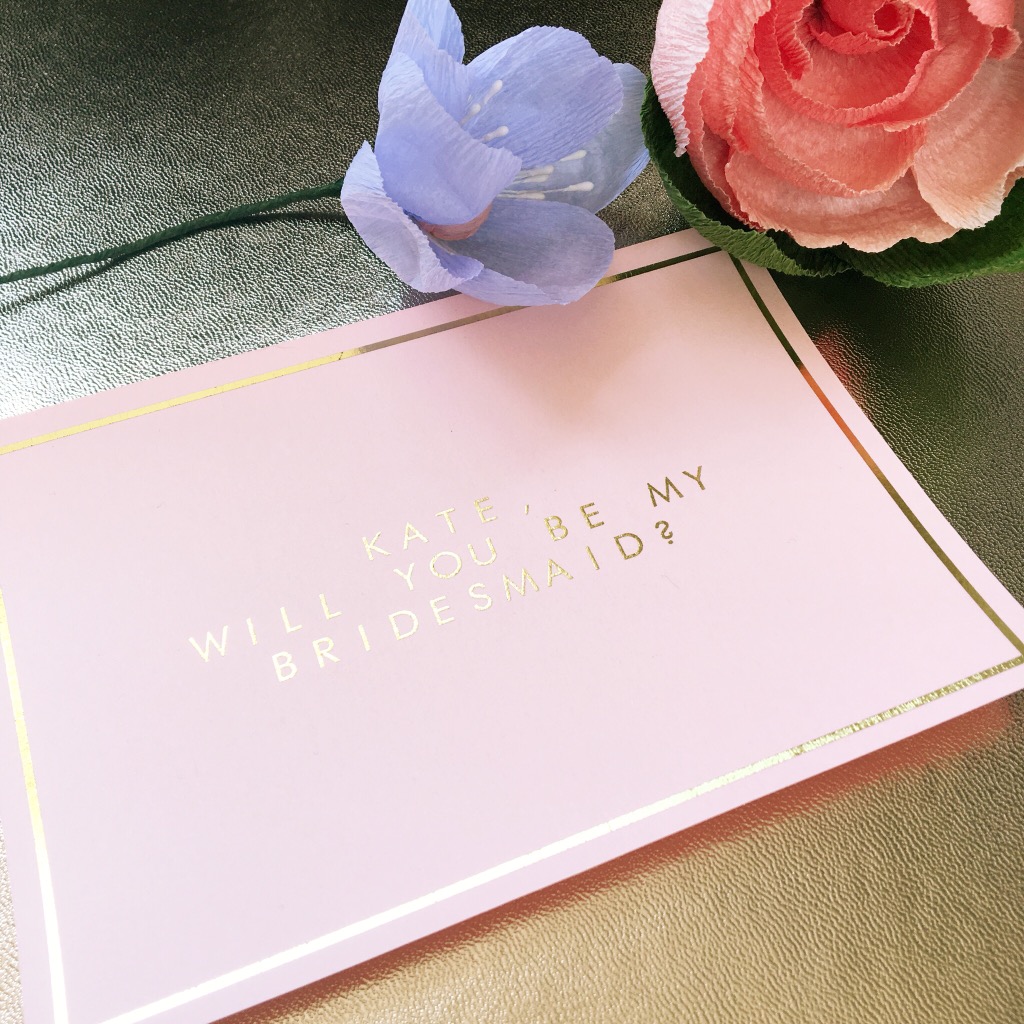 pink wedding bridesmaids cards