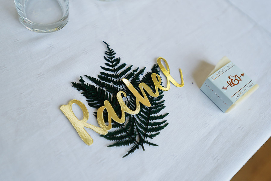 gold wedding place cards