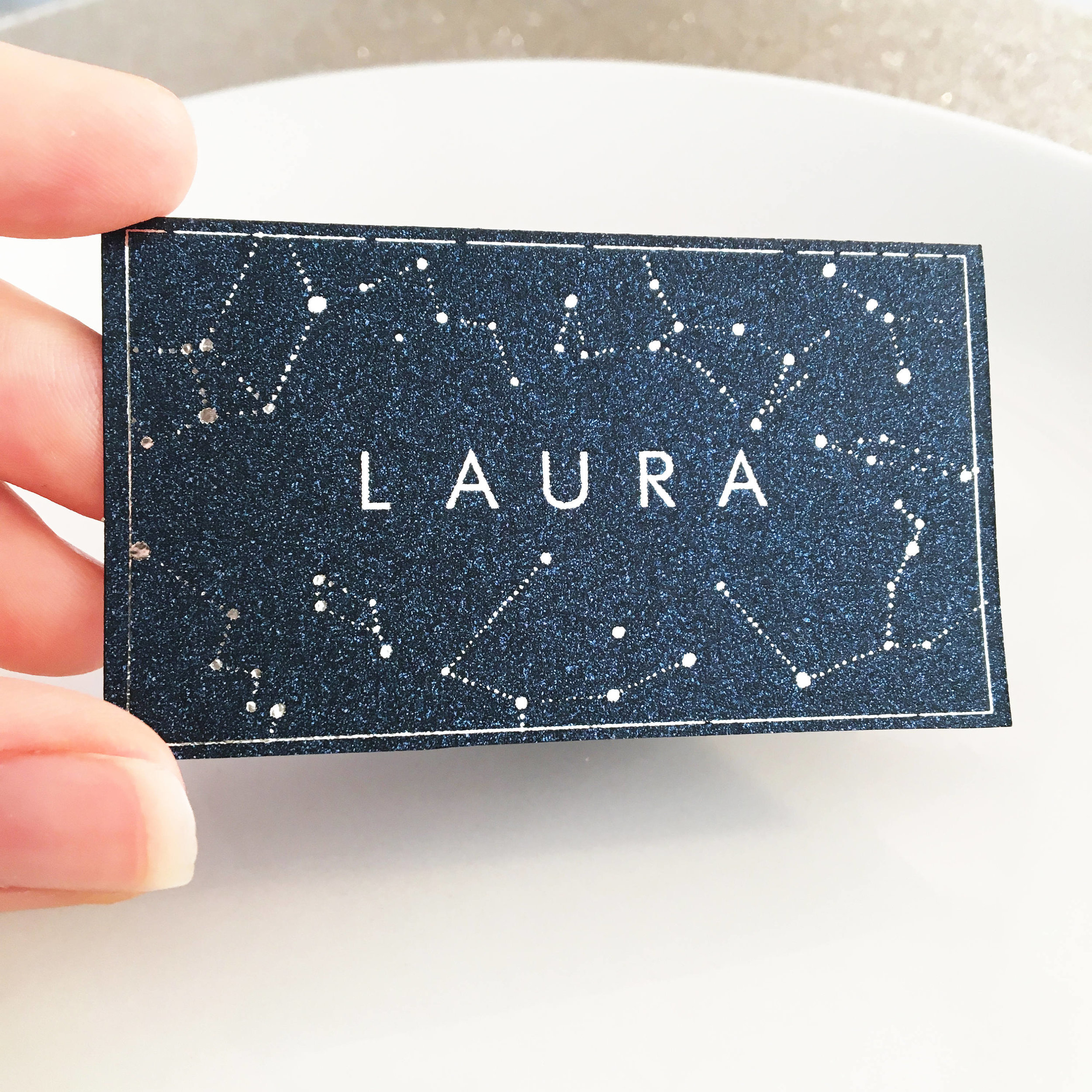 navy and silver wedding details