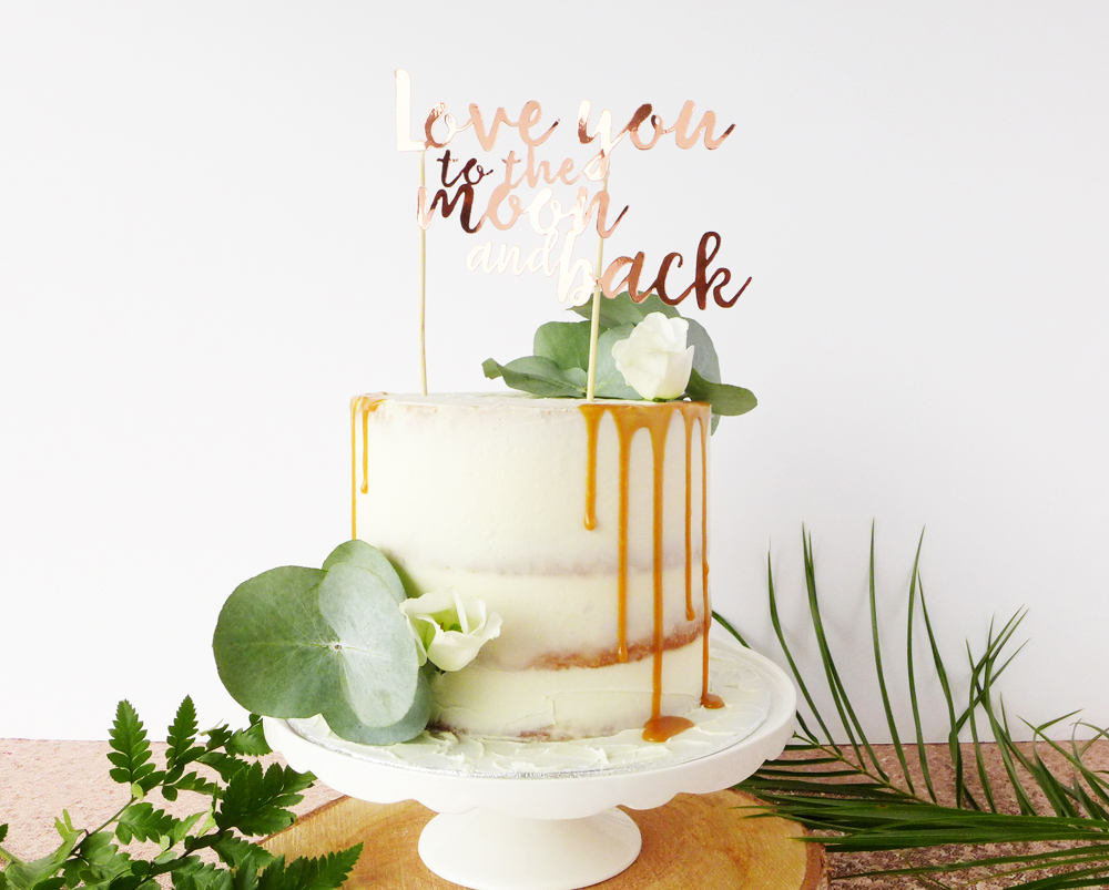 love you to the moon and back cake topper