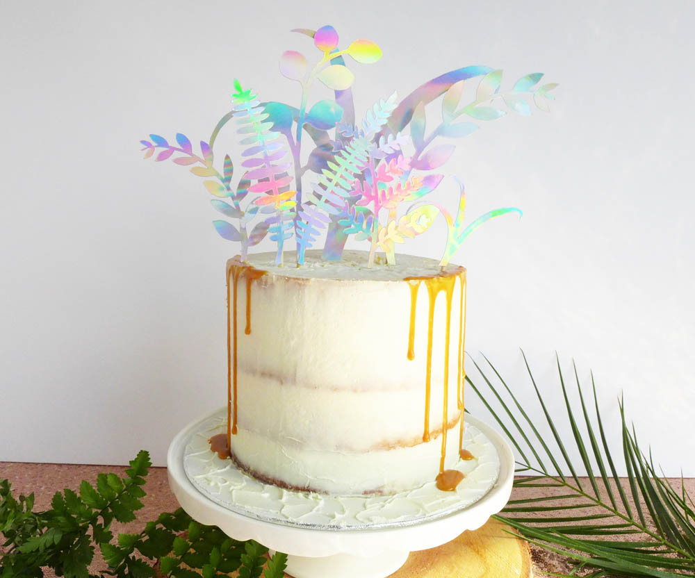 holographic cake topper