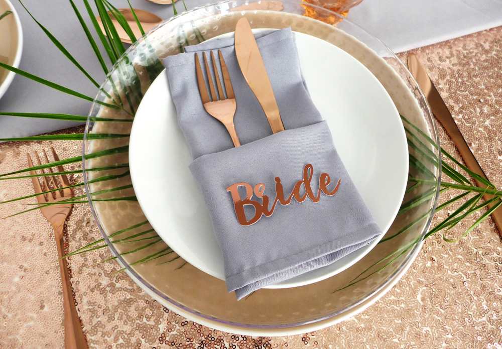rose gold place cards