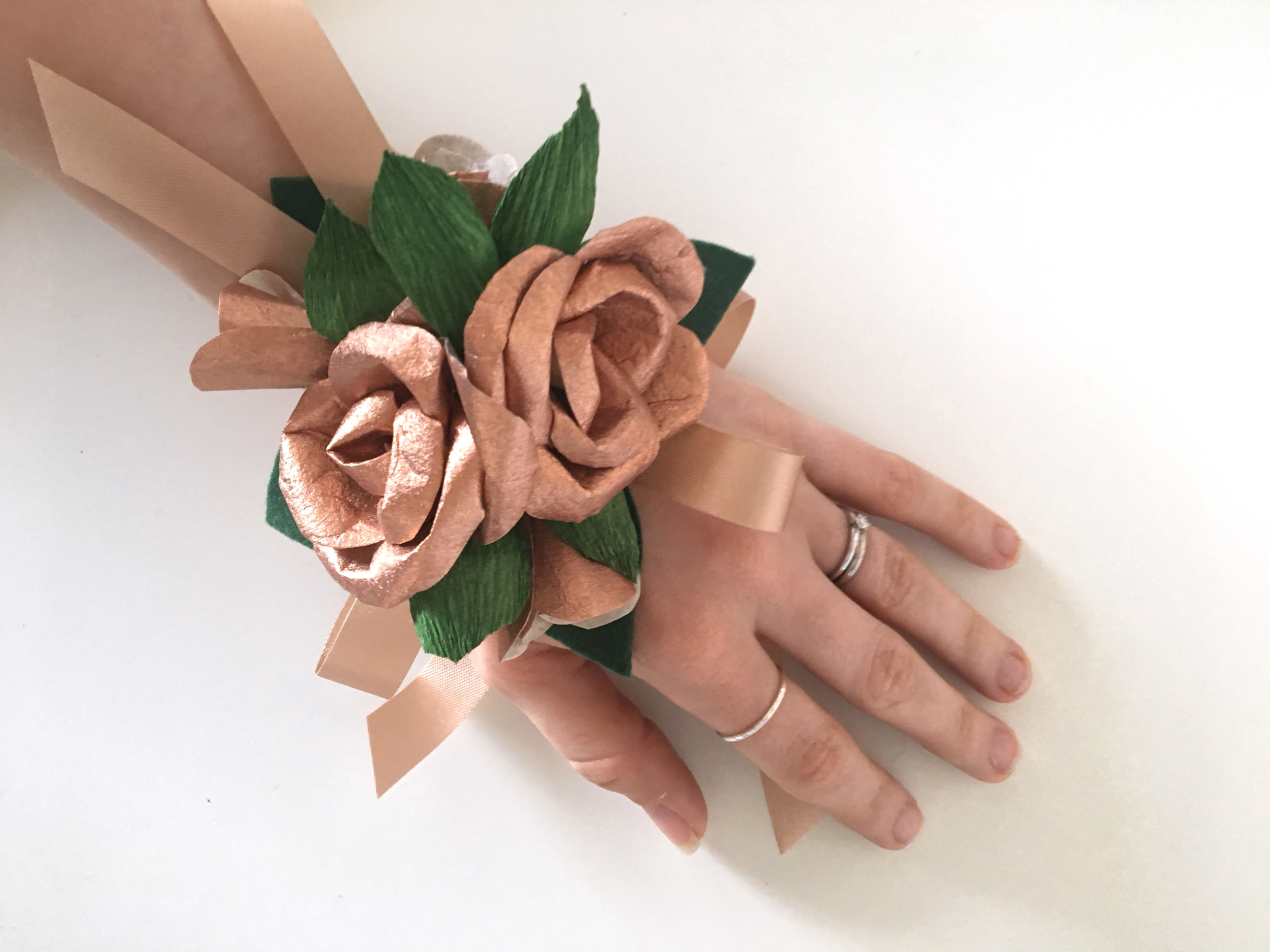 copper bridesmaids corsage