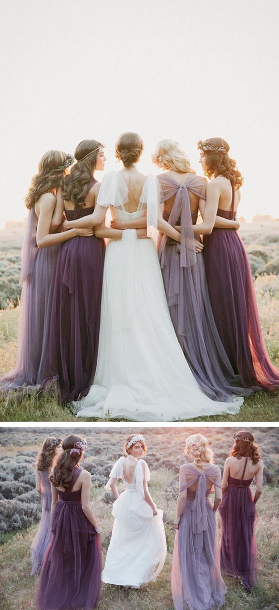 fall wedding palette - Amethyst bridesmaids dresses