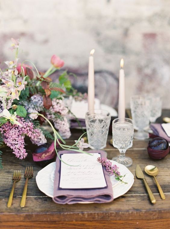 amethyst table scape