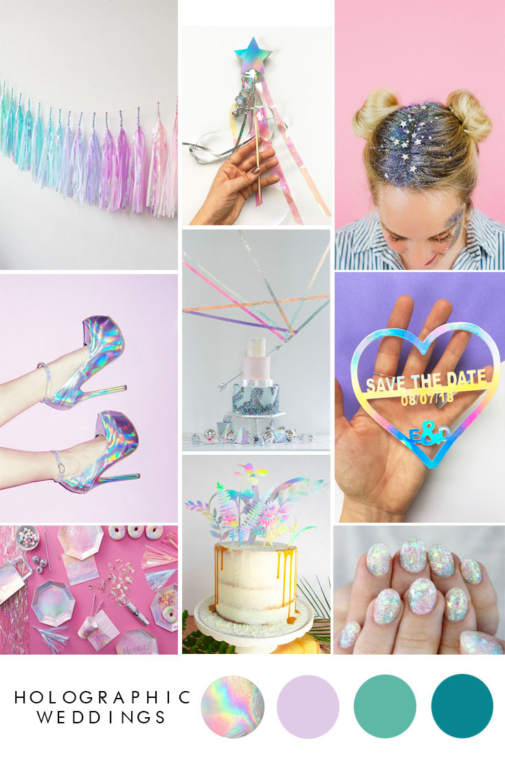 how to incorporate holographic into your wedding