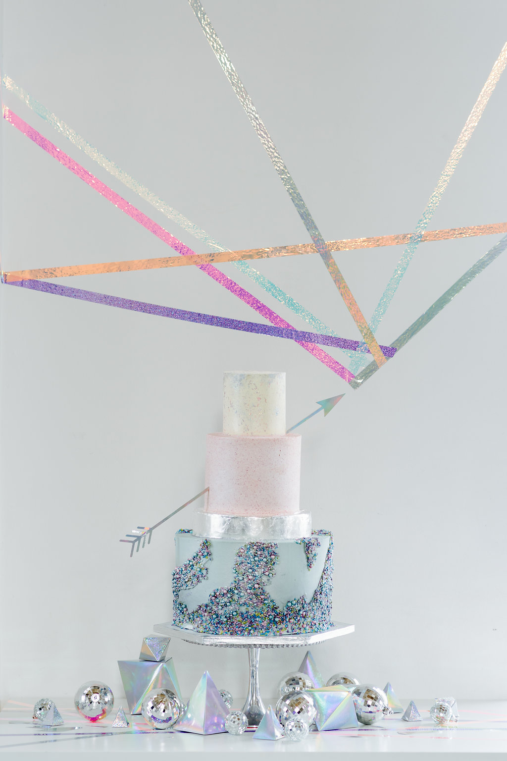 holographic wedding cake topper
