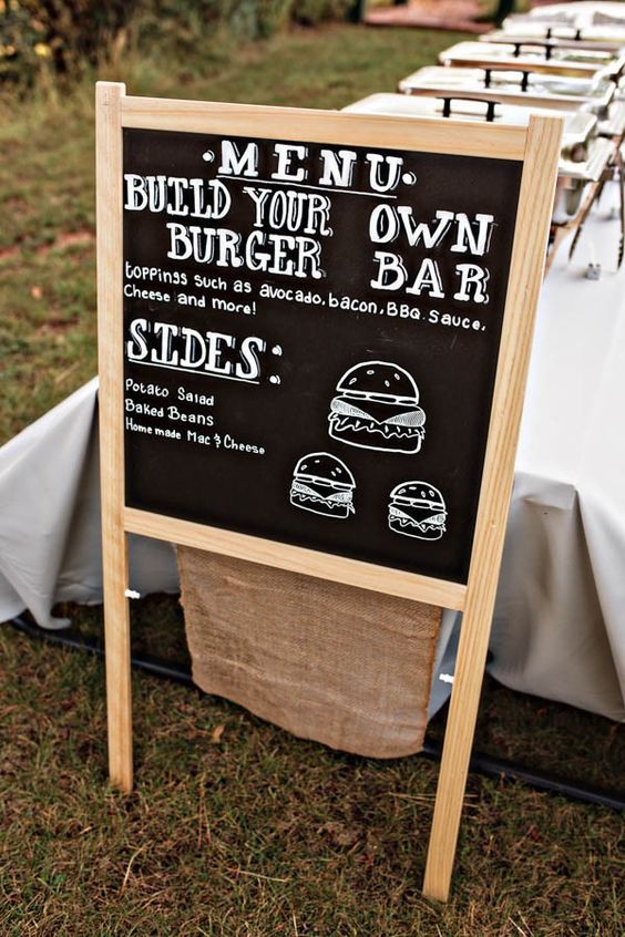 Burger bar wedding food