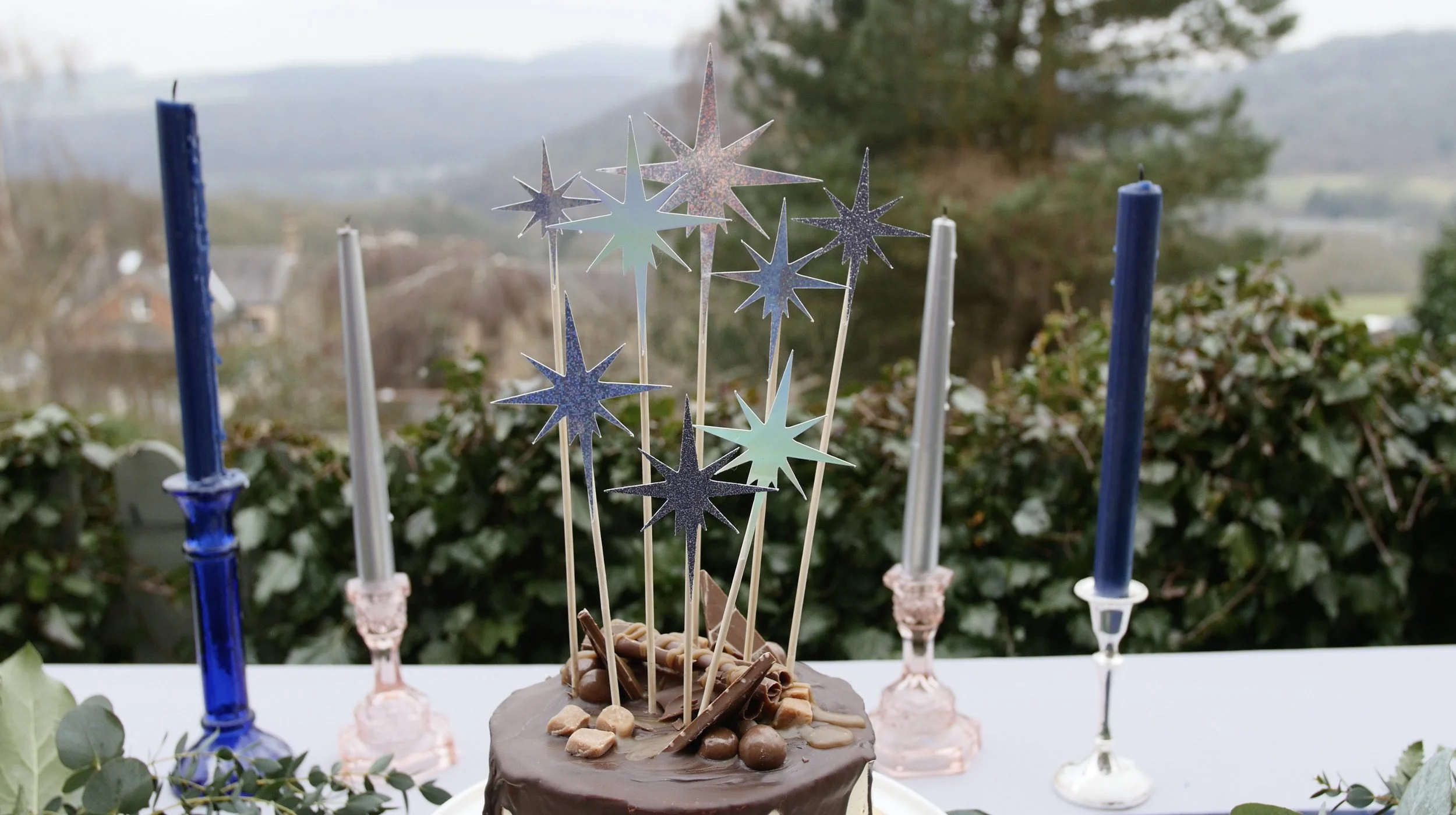 iridescent cake topper